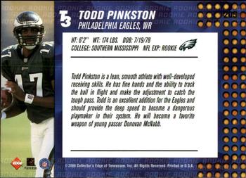 2000 Collector's Edge T3 - Retail #205 Todd Pinkston Back