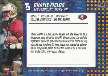 2000 Collector's Edge T3 - Retail #216 Chafie Fields Back