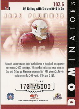 2000 Donruss - Dominators #D-1 Jake Plummer Back