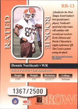 2000 Donruss - Rated Rookies #RR-13 Dennis Northcutt Back