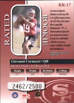 2000 Donruss - Rated Rookies #RR-17 Giovanni Carmazzi Back