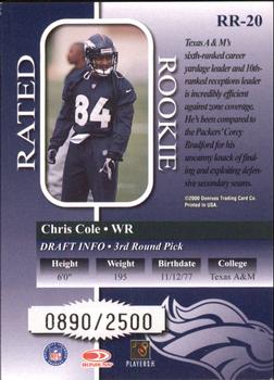 2000 Donruss - Rated Rookies #RR-20 Chris Cole Back