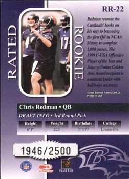 2000 Donruss - Rated Rookies #RR-22 Chris Redman Back
