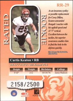 2000 Donruss - Rated Rookies #RR-29 Curtis Keaton Back
