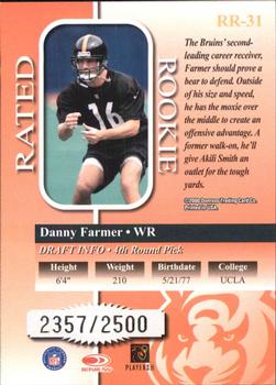 2000 Donruss - Rated Rookies #RR-31 Danny Farmer Back