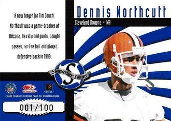 2000 Donruss - Signature Series Blue #NNO Dennis Northcutt Back