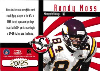 2000 Donruss - Signature Series Red Authentic Stamp #NNO Randy Moss Back