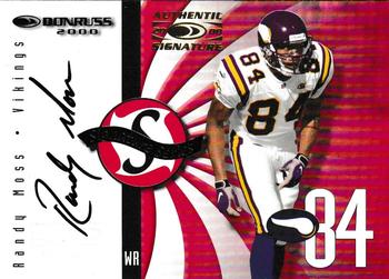 2000 Donruss - Signature Series Red Authentic Stamp #NNO Randy Moss Front