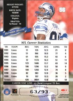 2000 Donruss - Stat Line Career #56 Herman Moore Back