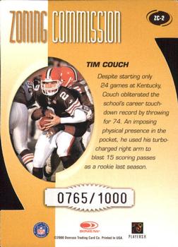 2000 Donruss - Zoning Commission #ZC-2 Tim Couch Back