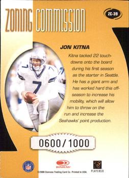 2000 Donruss - Zoning Commission #ZC-39 Jon Kitna Back