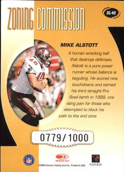 2000 Donruss - Zoning Commission #ZC-42 Mike Alstott Back