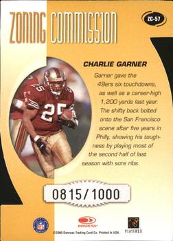 2000 Donruss - Zoning Commission #ZC-57 Charlie Garner Back