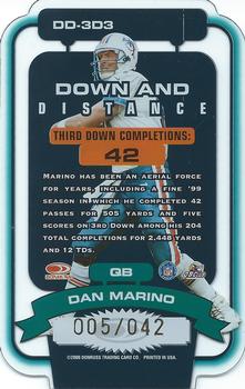 2000 Donruss Elite - Down and Distance Die Cuts #DD-3D3 Dan Marino Back