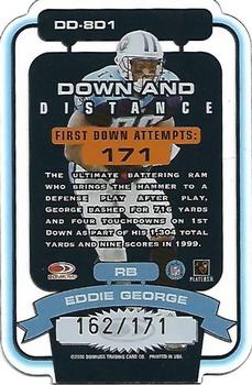 2000 Donruss Elite - Down and Distance Die Cuts #DD-8D1 Eddie George Back