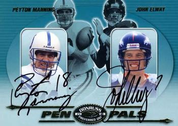 2000 Donruss Preferred - Pen Pals #PP-63 Peyton Manning / John Elway Front