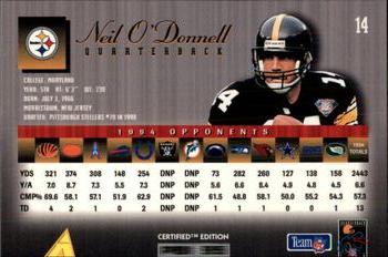 1995 Select Certified #14 Neil O'Donnell Back