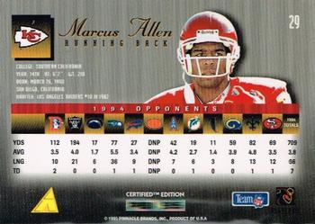 1995 Select Certified #29 Marcus Allen Back