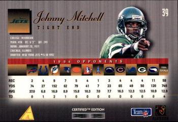 1995 Select Certified #39 Johnny Mitchell Back