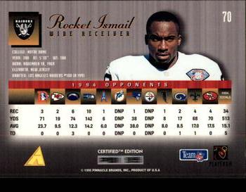 1995 Select Certified #70 Rocket Ismail Back