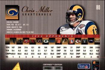 1995 Select Certified #80 Chris Miller Back