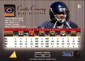 1995 Select Certified #81 Curtis Conway Back