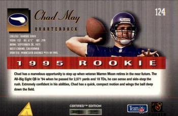 1995 Select Certified #124 Chad May Back
