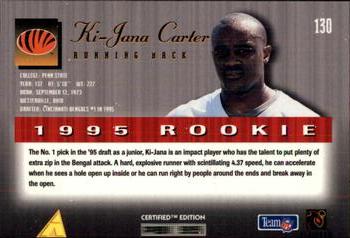 1995 Select Certified #130 Ki-Jana Carter Back