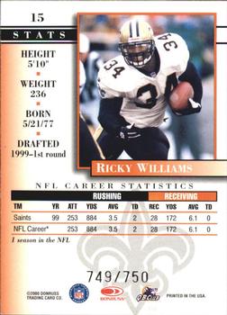 2000 Donruss Preferred - Power #15 Ricky Williams Back