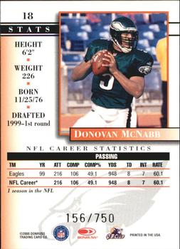 2000 Donruss Preferred - Power #18 Donovan McNabb Back