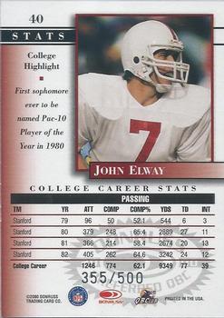 2000 Donruss Preferred - Power #40 John Elway Back