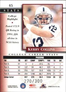 2000 Donruss Preferred - Power #45 Kerry Collins Back