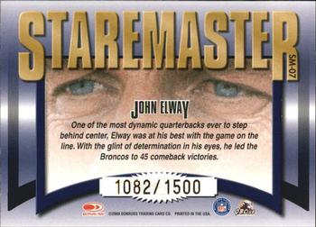 2000 Donruss Preferred - Staremasters #SM-07 John Elway Back