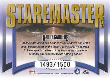 2000 Donruss Preferred - Staremasters #SM-12 Barry Sanders Back