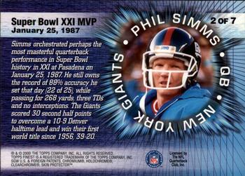 2000 Finest - Finest Moments Jumbos #2 Phil Simms Back