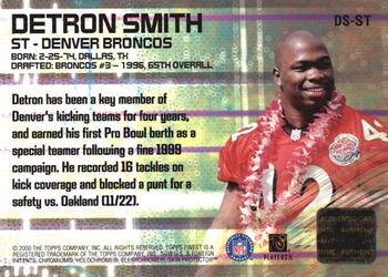 2000 Finest - Finest Moments Pro Bowl Jerseys #DS-ST Detron Smith Back