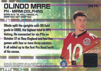 2000 Finest - Finest Moments Pro Bowl Jerseys #OM-PK Olindo Mare Back