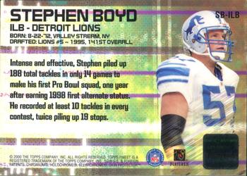 2000 Finest - Finest Moments Pro Bowl Jerseys #SB-ILB Stephen Boyd Back