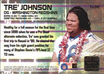 2000 Finest - Finest Moments Pro Bowl Jerseys #TJ-OG Tre Johnson Back