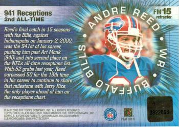 2000 Finest - Finest Moments Refractors Autographs #FM15 Andre Reed Back