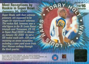 2000 Finest - Finest Moments Refractors Autographs #FM16 Torry Holt Back
