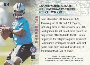 2000 Finest - NFL Europe #E4 Dameyune Craig Back