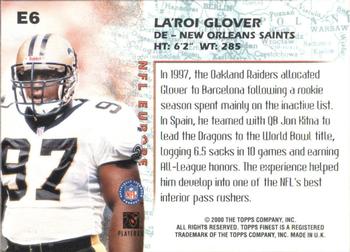 2000 Finest - NFL Europe #E6 La'Roi Glover Back