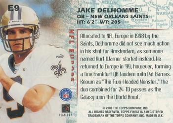 2000 Finest - NFL Europe #E9 Jake Delhomme Back