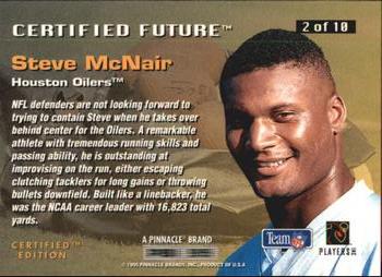 1995 Select Certified - Certified Future #2 Steve McNair Back