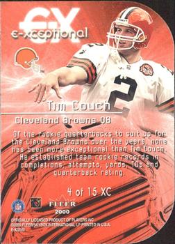 2000 Fleer E-X - E-Xceptional Red #4 XC Tim Couch Back