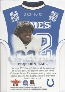 2000 Fleer E-X - E-Xciting #3 XT Edgerrin James Back