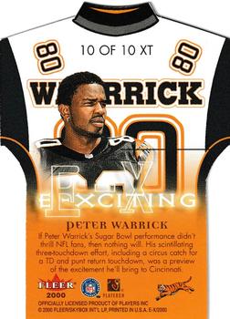 2000 Fleer E-X - E-Xciting #10 XT Peter Warrick Back