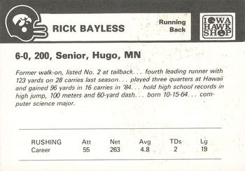 1986 Iowa Hawkeyes #NNO Rick Bayless Back