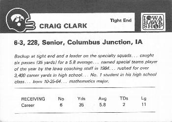 1986 Iowa Hawkeyes #NNO Craig Clark Back